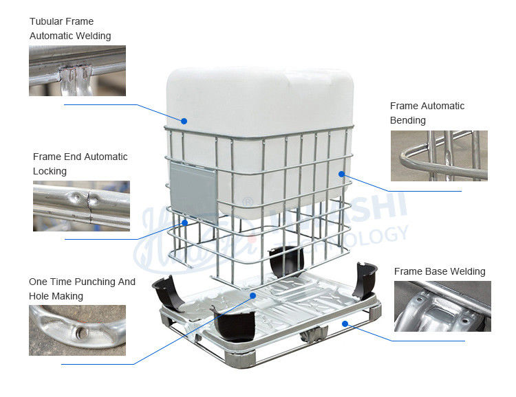 IBC Cage Base Frame Mesin Pengelasan Untuk IBC 1000L Tangki Air Stainless Steel Cage