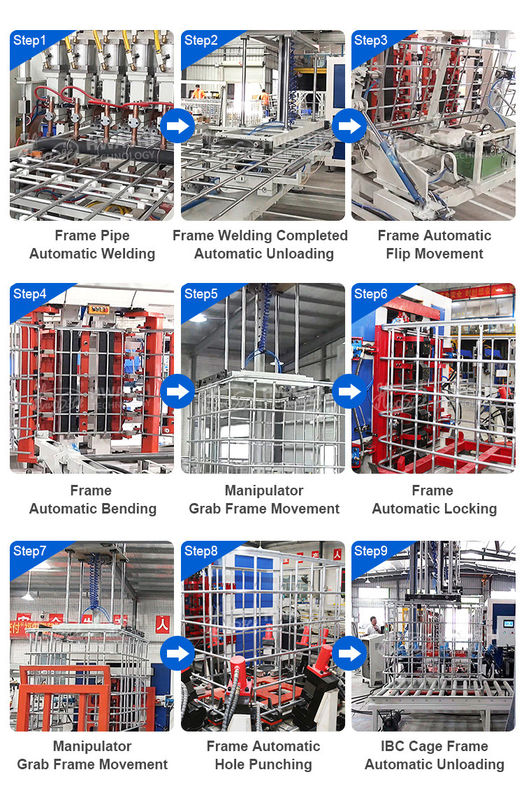 Otomatis IBC Grid Mesin Pengelasan untuk IBC tote Cage Frame Produksi Line
