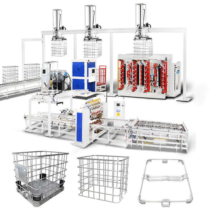 IBC Cage Frame Locking Machine untuk mengunci ujung rangka tabung