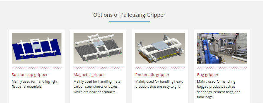 Robot Palletizing Industri Dengan Gripper Kantong Untuk Kantong Pasir Kantong Semen Kantong Tepung Kantong Palletizer