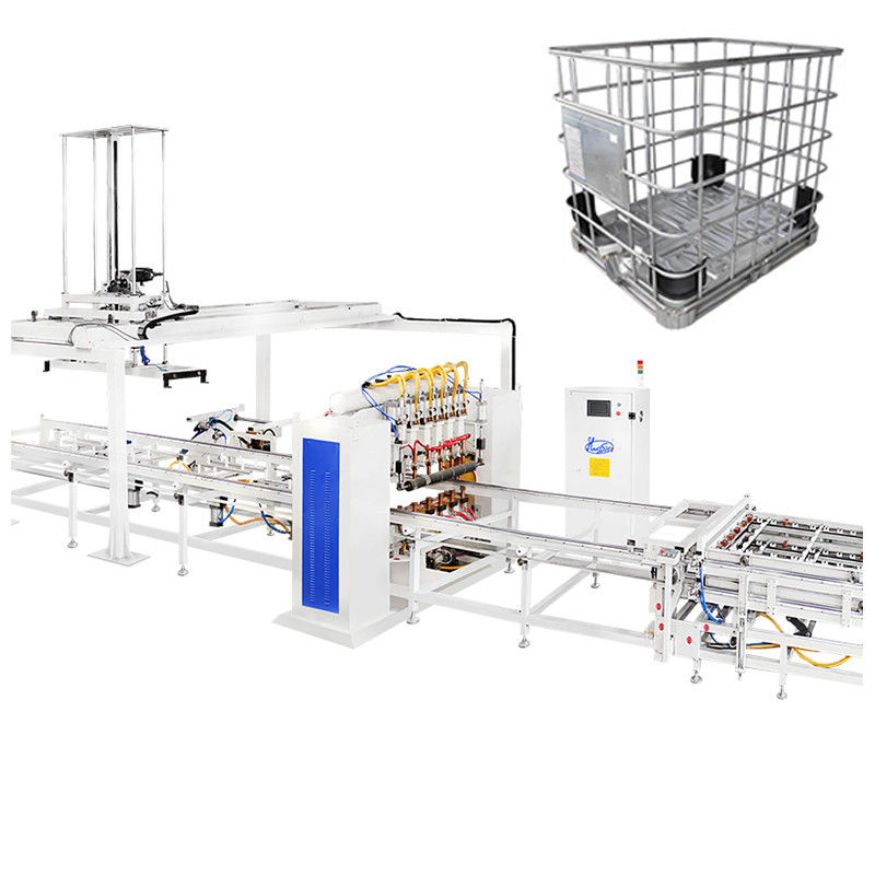 Pengelasan Seragam dan Konsisten dengan Sistem Kecepatan Bergerak Otomatis dari IBC Tote Cage Welding Machine