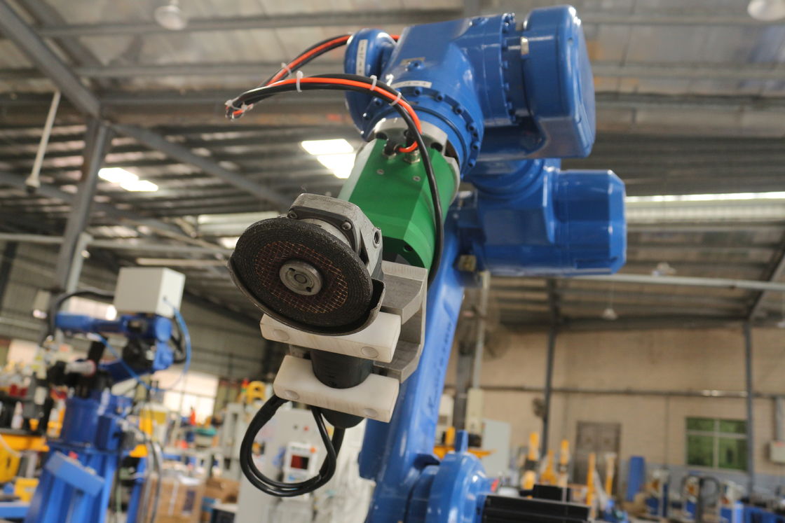 Blue HWASHI Welding Robot Station Kompak Ukuran Kecil Robot Pengelasan Arc Dedikasi