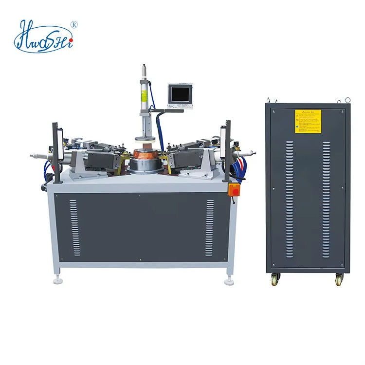 HWASHI 20KVA Pegangan Panci Baja Tahan Karat dan Mesin Las Butt Horisontal Telinga Tukang Las Titik untuk Memasak Piring Peralatan Masak