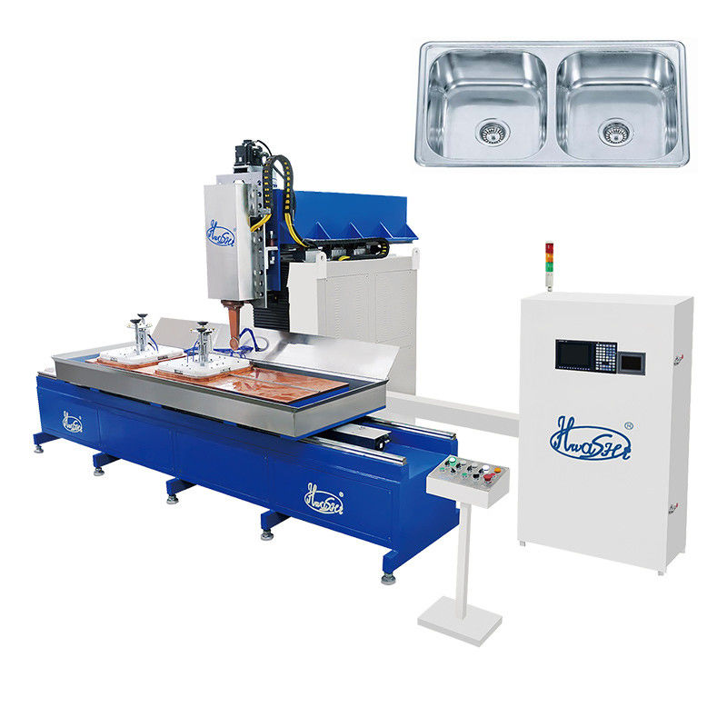 Hwashi Otomatis 304 Stainless Steel Sink Rolling Seam Mesin Pengelasan CNC Sink Mesin Pengelasan/Undermount Dapur Sink