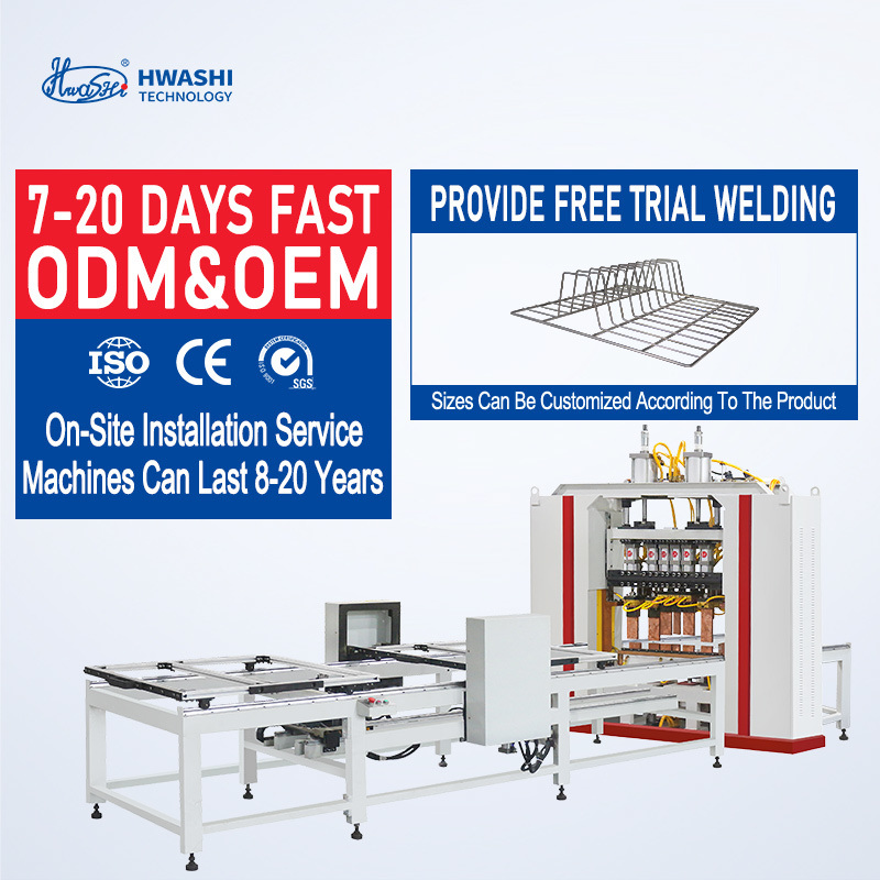 Adaptive Welding Technology Hwashi Automatic Multiple Head Wire Mesh Spot Welding Machine for Shopping Cart Production