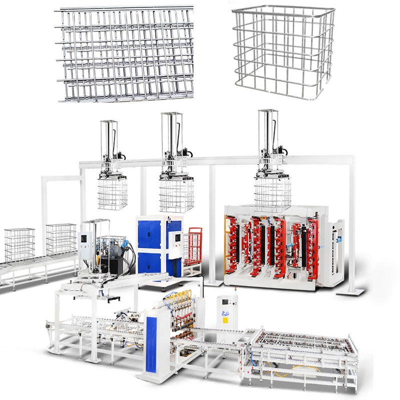 High Speed 6 Head Spot Welding IBC Cage Frame Welding Machine with 4 Sets MF DC Power and 50sec Per Cage Fast Cycle